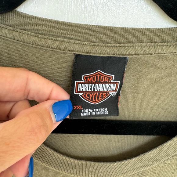 Harley Davidson Military green Milwaukee crewneck graphic t-shirt size 2X - Picture 3 of 5